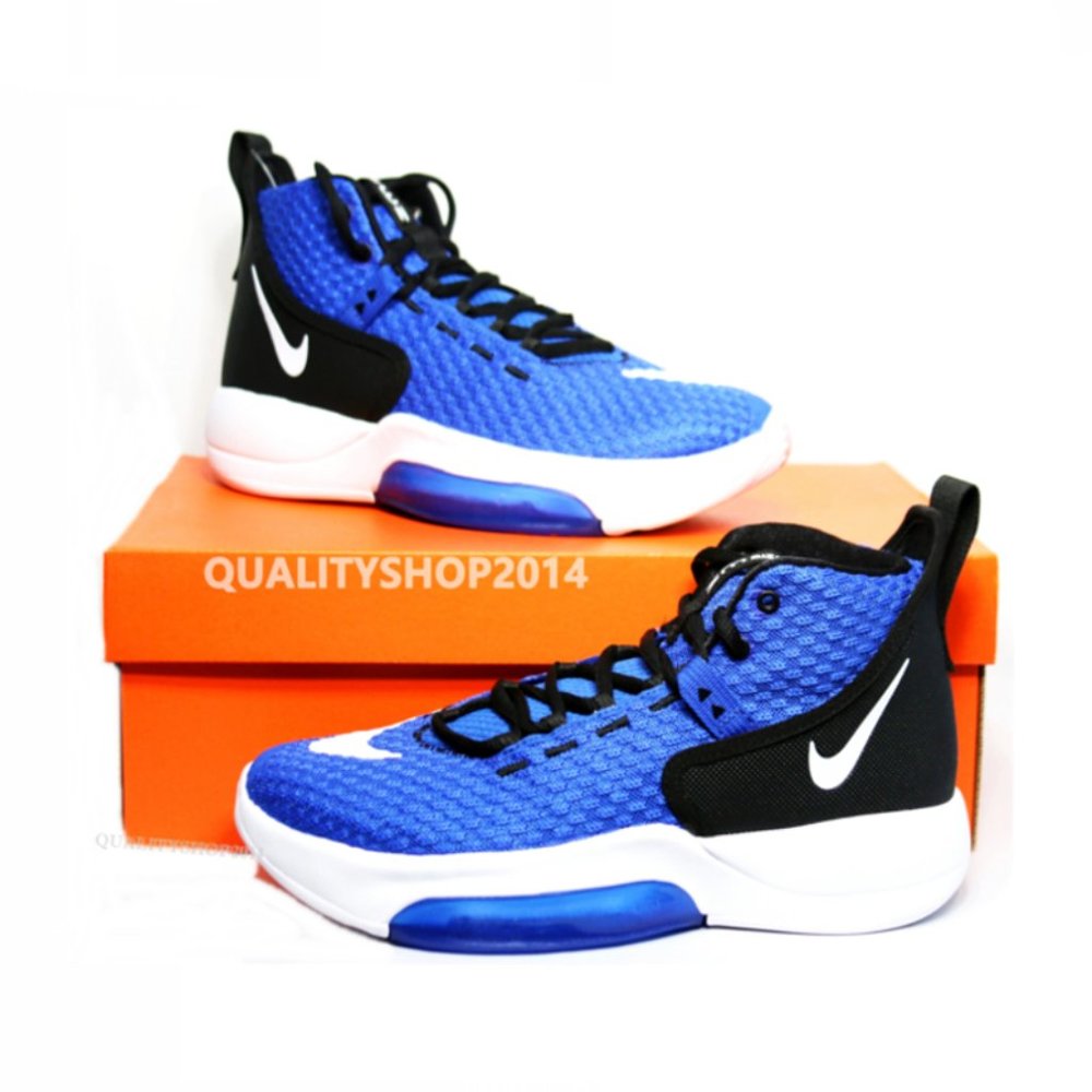 royal blue and black basketball shoes